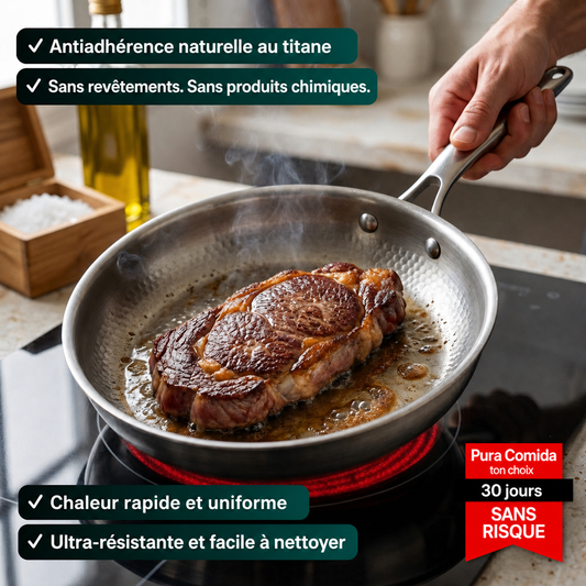 Poêle en Titane Pur Antiadhésive PuraComida®