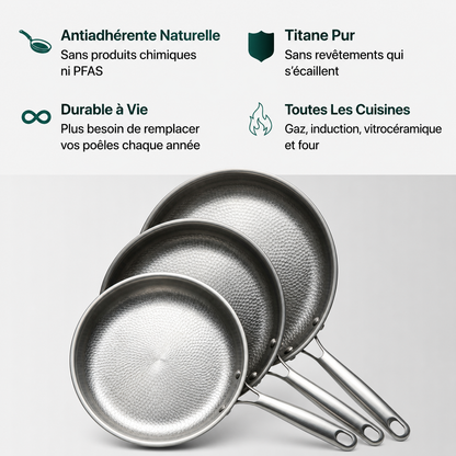 Poêle en Titane Pur Antiadhésive PuraComida®