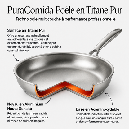 Poêle en Titane Pur Antiadhésive PuraComida®