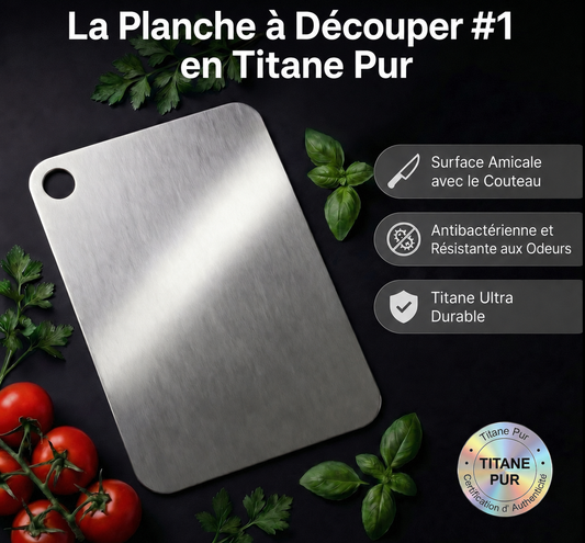 Planche à Découper en Titane 100% Pur PuraComida®